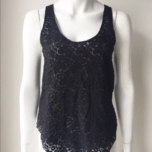Aritzia Talula Black Lace Tank Top